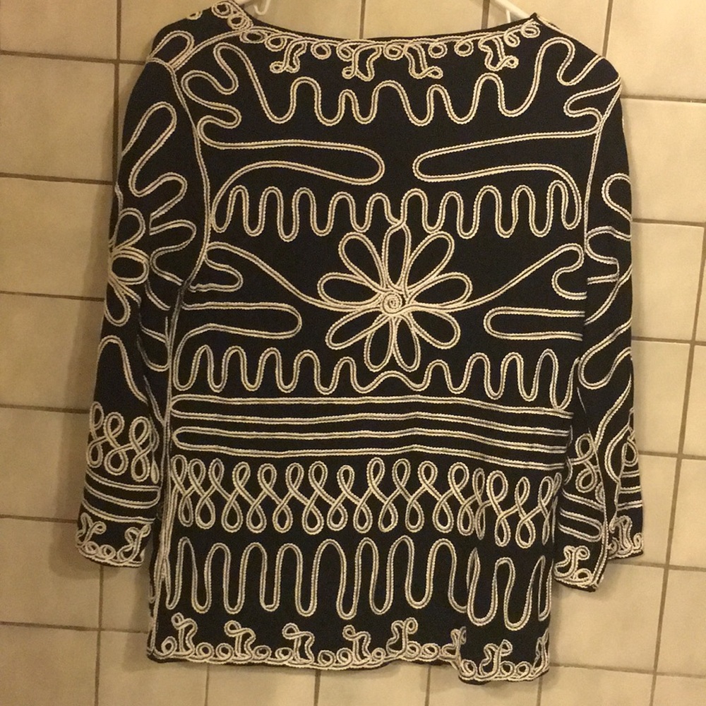 Lauren Michelle Black With White cord Design NEW Size Small all occasion Luxury - Picture 3 of 4